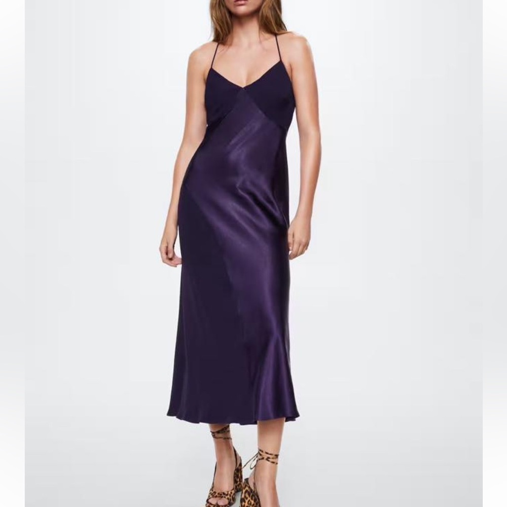 Mango slip dress - purple - size L